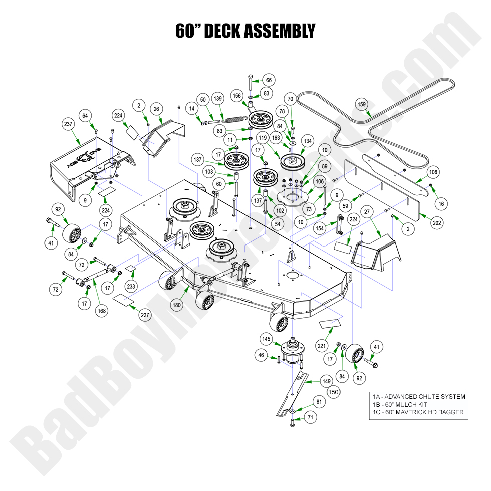 3120 - Bad Boy Mower Parts Lookup > 2023 > Maverick HD > 60" Deck Assembly